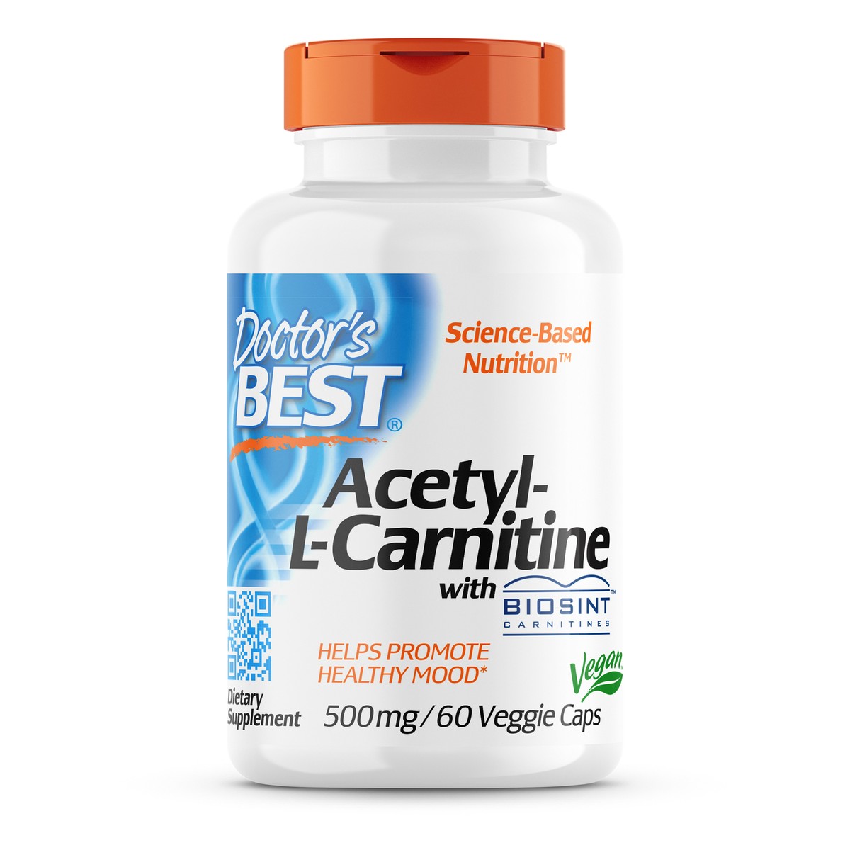 Doctorâ€™s Best Acetyl-L-Carnitine with Biosint Carnitines 500 MG Capsules-  60 C