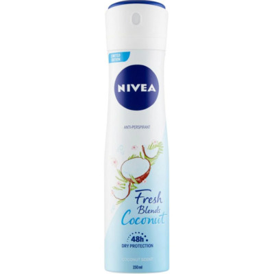 Nivea Fresh Blends COCONUT antiperspirant spray150ml FREE SHIP