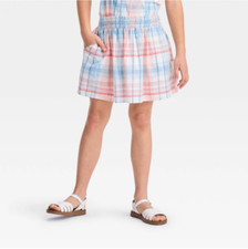 Brand New Cat  Jack Red/Blue Girls' Plaid Woven Skirt - Size L 10-12y