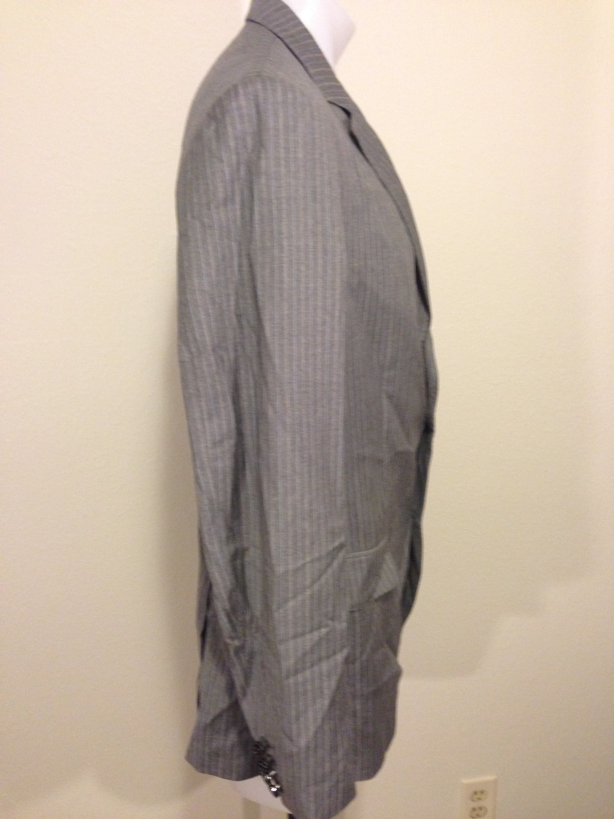 DYLAN GEORGE Men's Suit Sport Coat Blazer Jacket SZ LG Gray Pinstripe 2 Button image 4