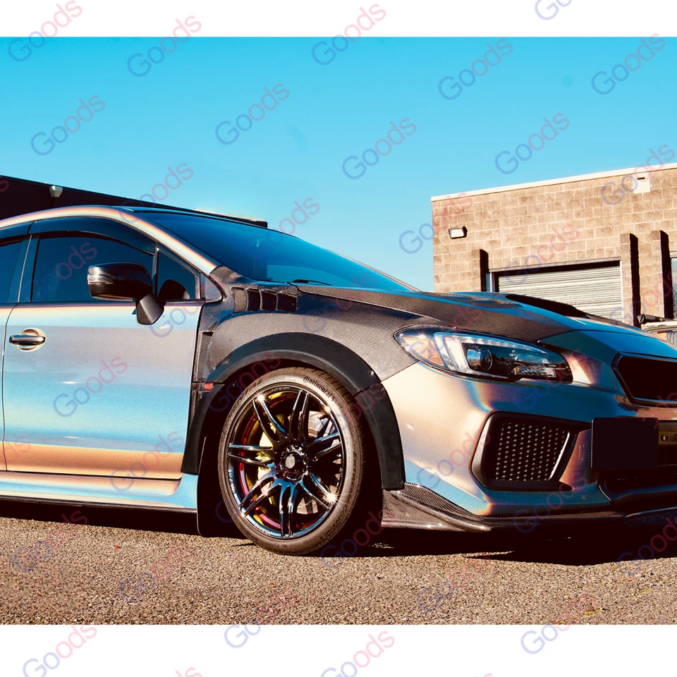 Fit 2015-2021 Subaru WRX Wide Body Fender Flares Cover Unpainted Matte Black Set - Image 2 of 4