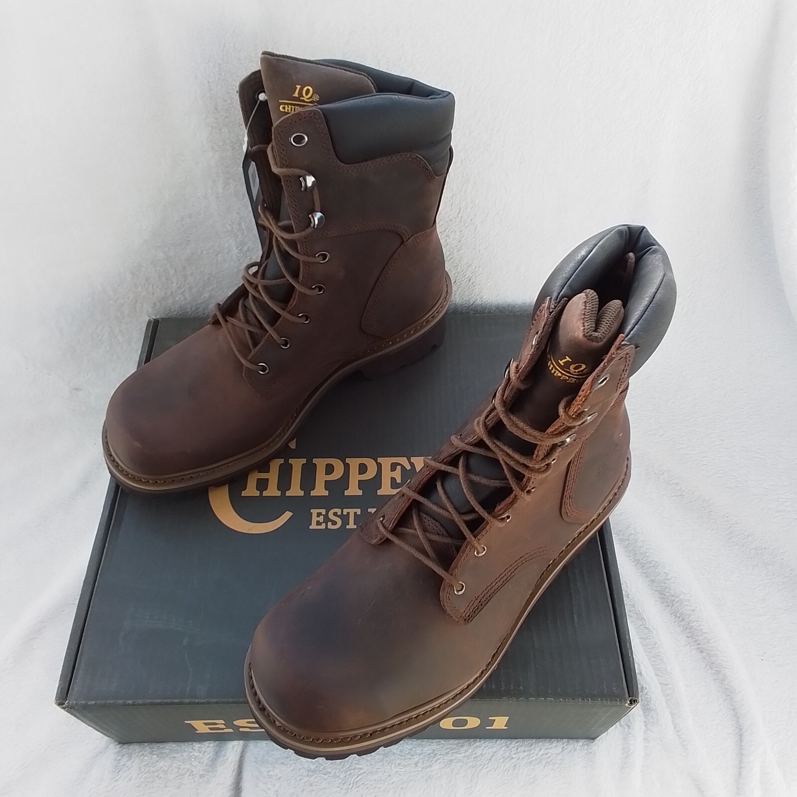 Size 11.5 Men's Chippewa 55026 Lace up Brown Heavy Duty Tough Bark Lace Up Boots