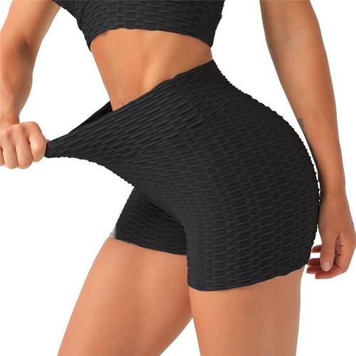 Gym Fitness Short Ladies Honeycomb Anti-Cellulite Mid-Thigh Yoga Shorts - Picture 11 of 13