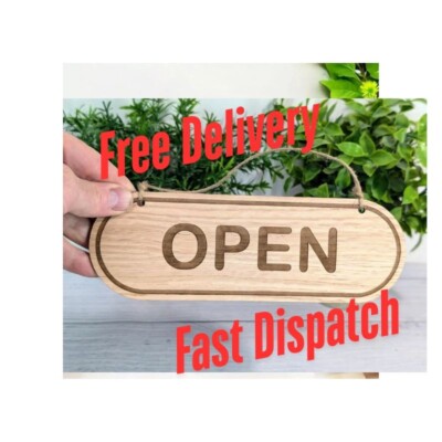 Rustikales Holzschild offen/geschlossen | doppelseitiges Ladenschild | Handarbeit | 4 Größen