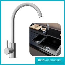 Chrome Round Neck Kitchen Sink Taps lever Mixer Tap Square Mono Brass Faucet