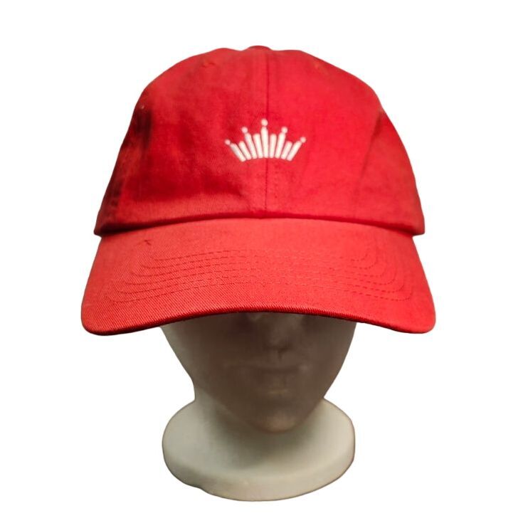 Budweiser Red Baseball Hat Cap with Crown Logo Embroidered Cotton Adjustable Hat