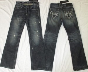 jeans with fleur de lis on pocket