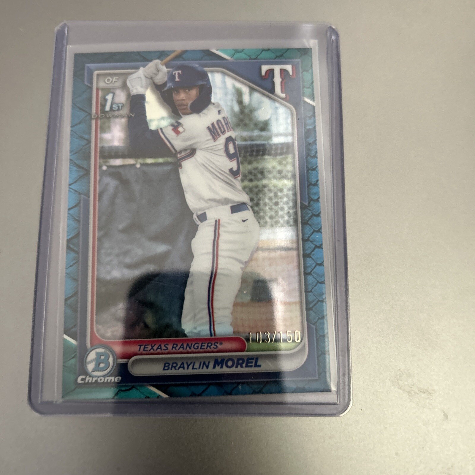 2024 Bowman Chrome - BRAYLIN MOREL - 1st REPTILIAN BLUE Refractor 103/150 🔥