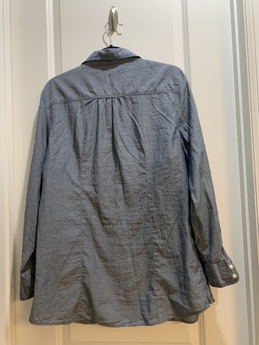 LL Bean Chambray Button-Down-Hemd Large 100 % Baumwolle Langarm Länge 32 Zoll - Bild 6 von 6