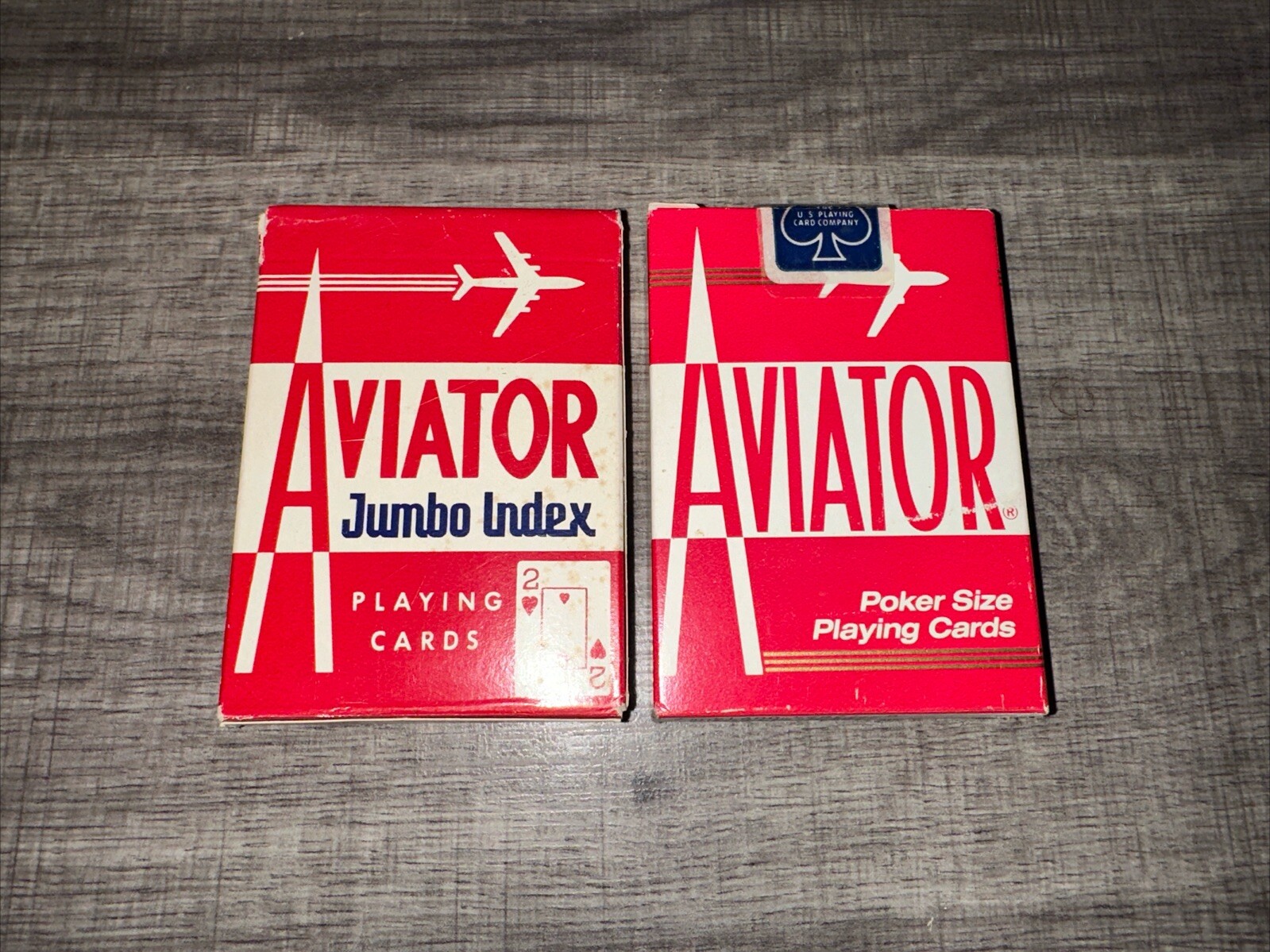 2 Boxes Poker Playing Aviator Cards 914 Red Deck Sealed Vintage New Old Stock