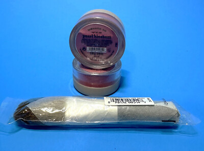 bareMinerals PEARL BLOSSOM BLUSH - LOT OF 2 -  PLUS FLAWLESS FACE BRUSH