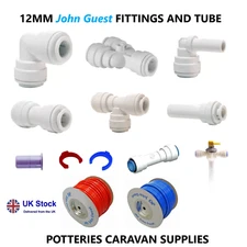 JOHN GUEST 12MM WHITE SPEEDFIT FITTINGS. 12MM JG PUSHFIT TRUMA ALDE CAMPER