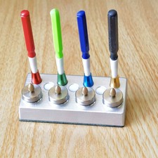 Watch Oil Dip Oiler Stand Die-Cast 4 Oiler Dishes Lid Cover Watch Repair Tool