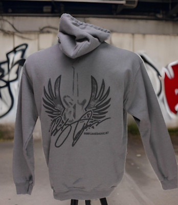 Vintge Bobby James Music Men's Hoodie Sweatshirt Long Sleeve Gray Size M