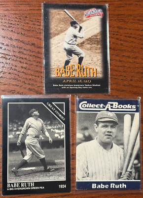 LOT OF 3 BABE RUTH  NEW YORK YANKEES EX-CONDITION BASEBALL CARDS/BOOKLET-MAY770