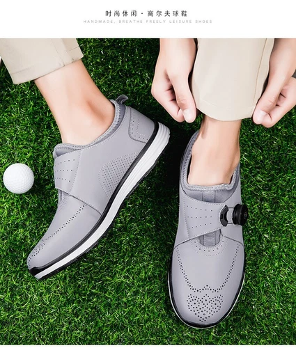 Zapatos de Golf de Entrenamiento Hombres Cuero Impermeables Antideslizantes Caminar Tenis Botas de Golf - Imagen 15 de 25