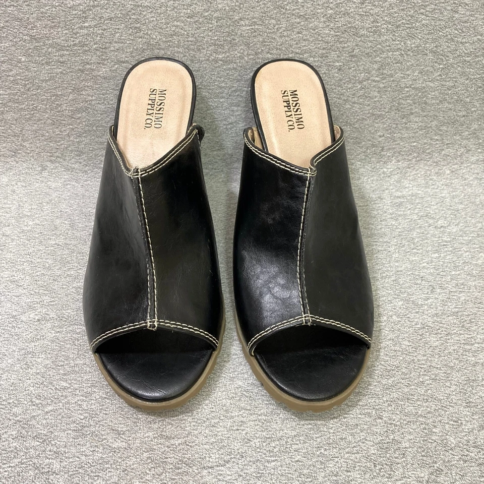 Mossimo Supply Co. 鞋女式 8.5 码黑色拖鞋无懒人凉鞋 — 第 3/4 张图片