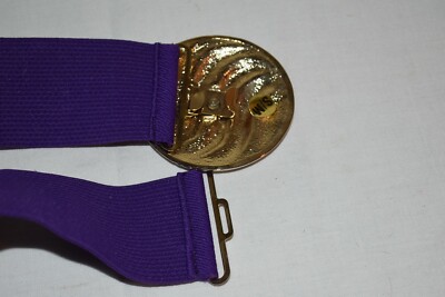 VINTAGE Purple Ornate Round buckle RETRO Elastic BELT 2  display picture 2