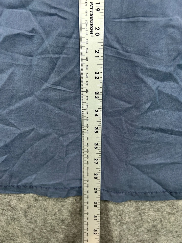 Scott Barber Silk Blend Shirt Mens Large Blue Button Up Short Sleeve Casual - Image 3 of 4