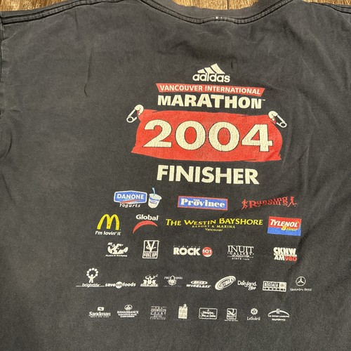 T-shirt manica lunga Adidas Montreal Canada Marathon 2004 vintage grande invecchiata - Foto 11 di 12