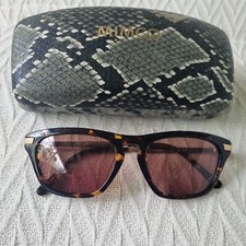 MIMCO Tortisshell Gold Sunglasses Brown Frames Sunnies Case C18