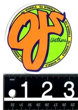 OJ Wheels Sticker 3.2 in x 3.25 in Multicolor Santa Cruz Skateboard Decal