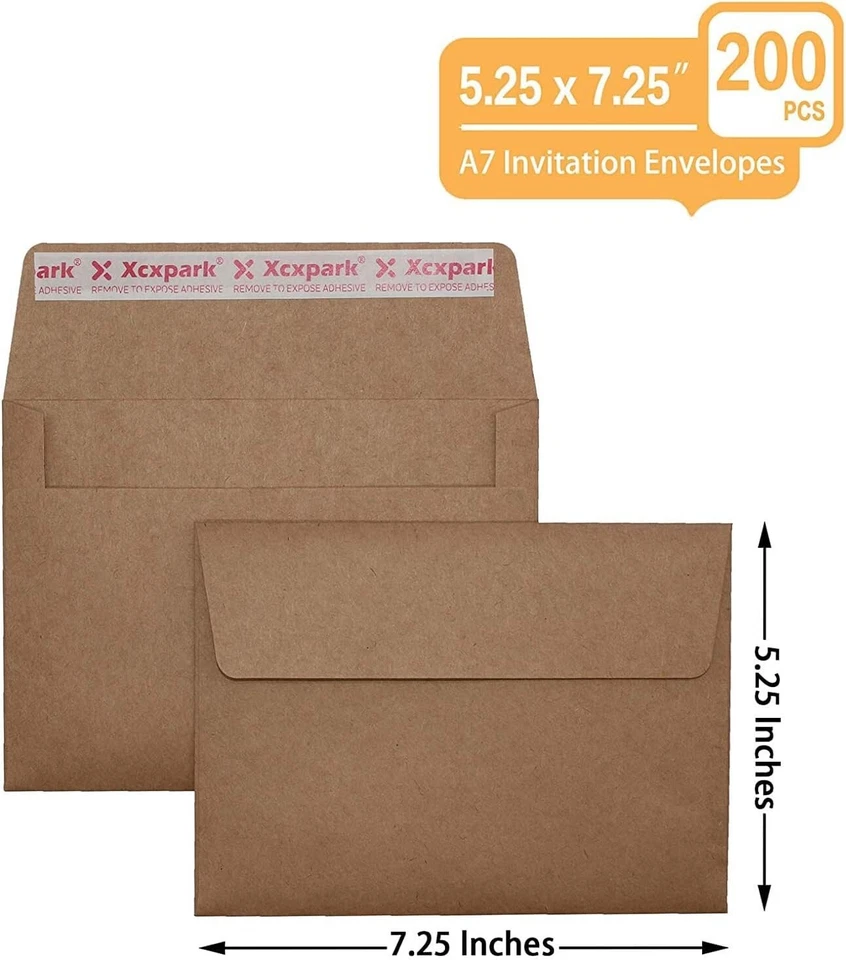 Sobres A7 - 200 Papel Kraft Autosellante para Bodas y Duchas Foto 4 de 4