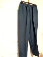 Alfred Dunner Women's Blue Pull-On Elastic Waist Polyester pant Size 12 Made USA
