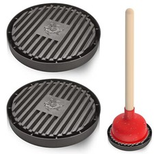 Toilet Plunger Drip Tray Mat Air Drying Pad Holder for Bathroom 2 PCS