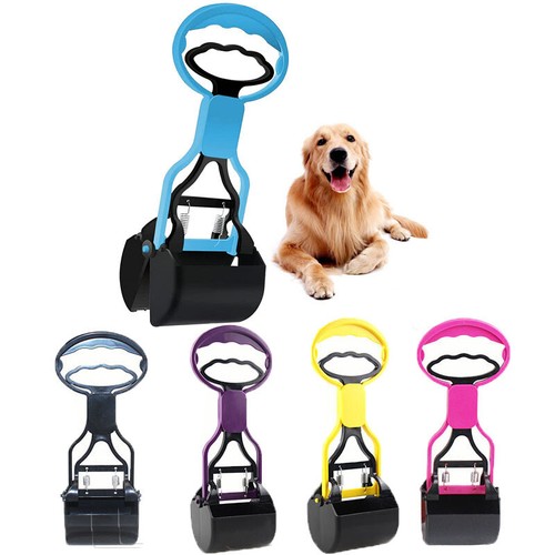 Pet Dog Pooper Scooper, Long Handle Dog Poop Pick Up Tool with Jaw Claw