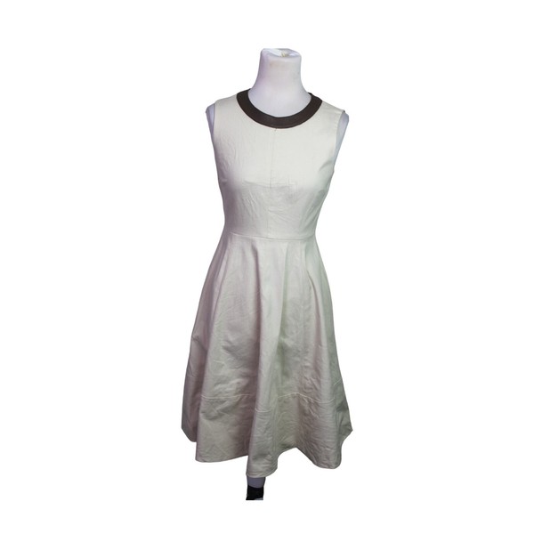 Kate Spade New York Fit And Flare Midi Denim Dress Size US 4 AU 8 Solid Cream