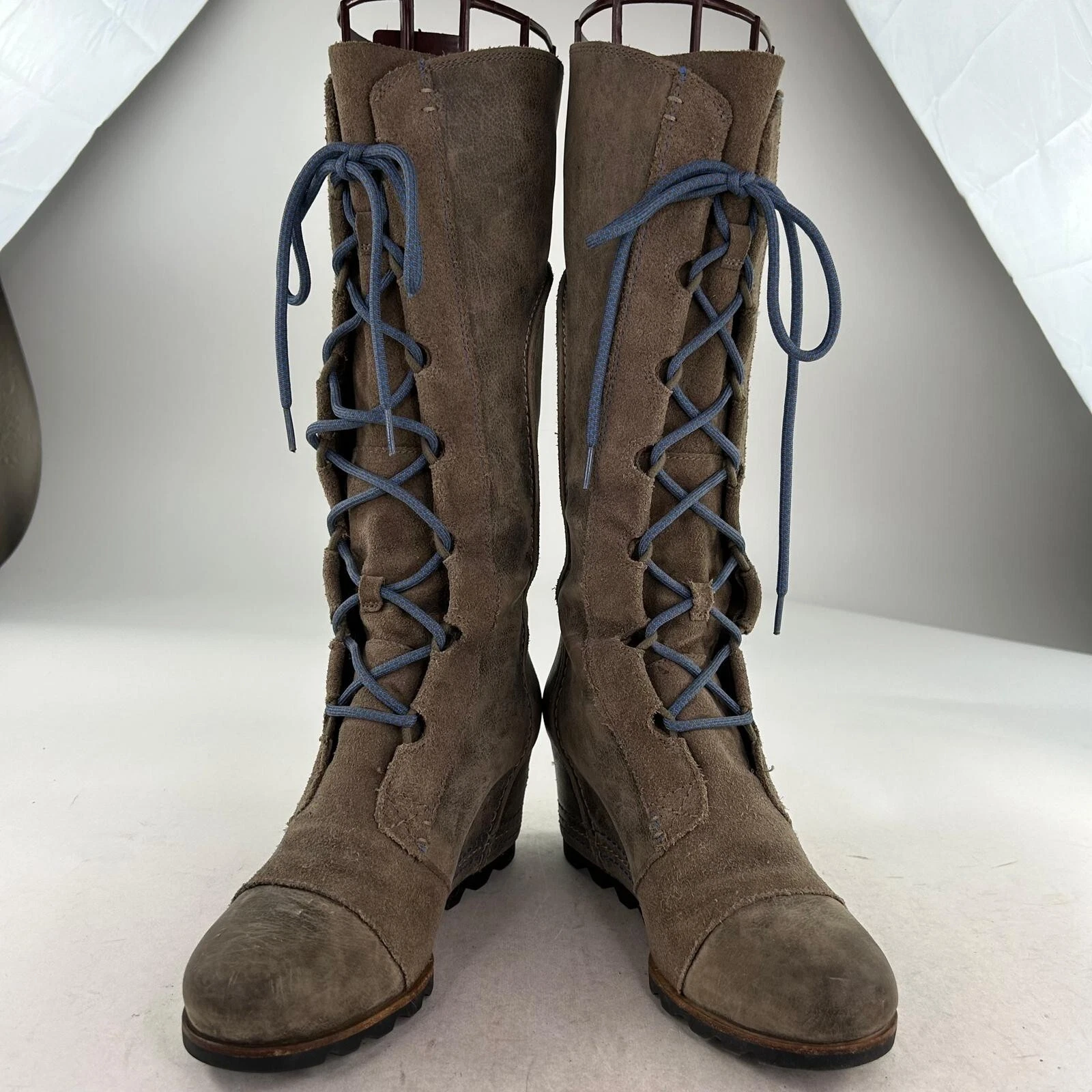 sorel cate the great wedge lace-up tall boots