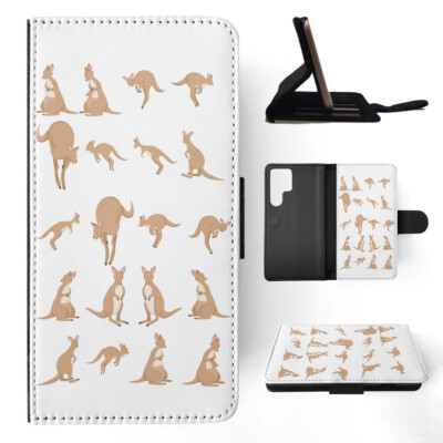 FLIP CASE FOR SAMSUNG GALAXY|CUTE ANIMAL AUSTRALIAN KANGAROOS