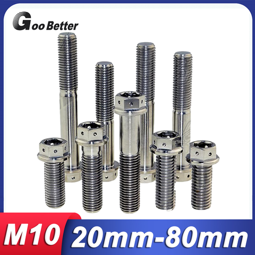 Dado In Titanio M10 X 1.25 Flangiato Forato Per Corona Moto - Omologato Per Lockwire, Racing - Foto 2