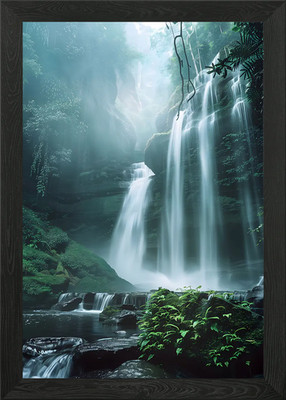 Misty Jungle Depths Gerahmtes Wandbild Poster Leinwanddruck Bild