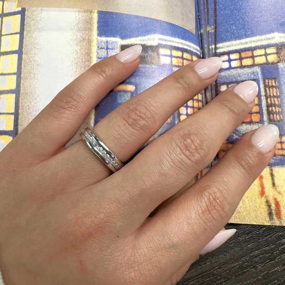 Bvlgari B.Zero1 Diamond One Band Ring 18K White Gold Size 52