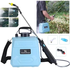 5L Battery Powered Sprayer Electric Garden Sprayer 2 Mist Nozzles Portable Tool