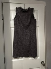 Loft women's Dress Size 6 Tweed Like Tight Woven Black and Light Gray In Color