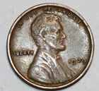1909 VDB Lincoln Wheat Cent Penny 1c  Very Fine with Full Wheat Ears showing