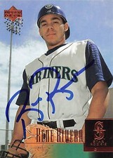 2001 Upper Deck #49 Rene Rivera Mariners Signed Auto *L617