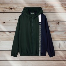 Lacoste diamond weave Taffetas Zipped Tennis Track Jacket Hooded Top Large £169
