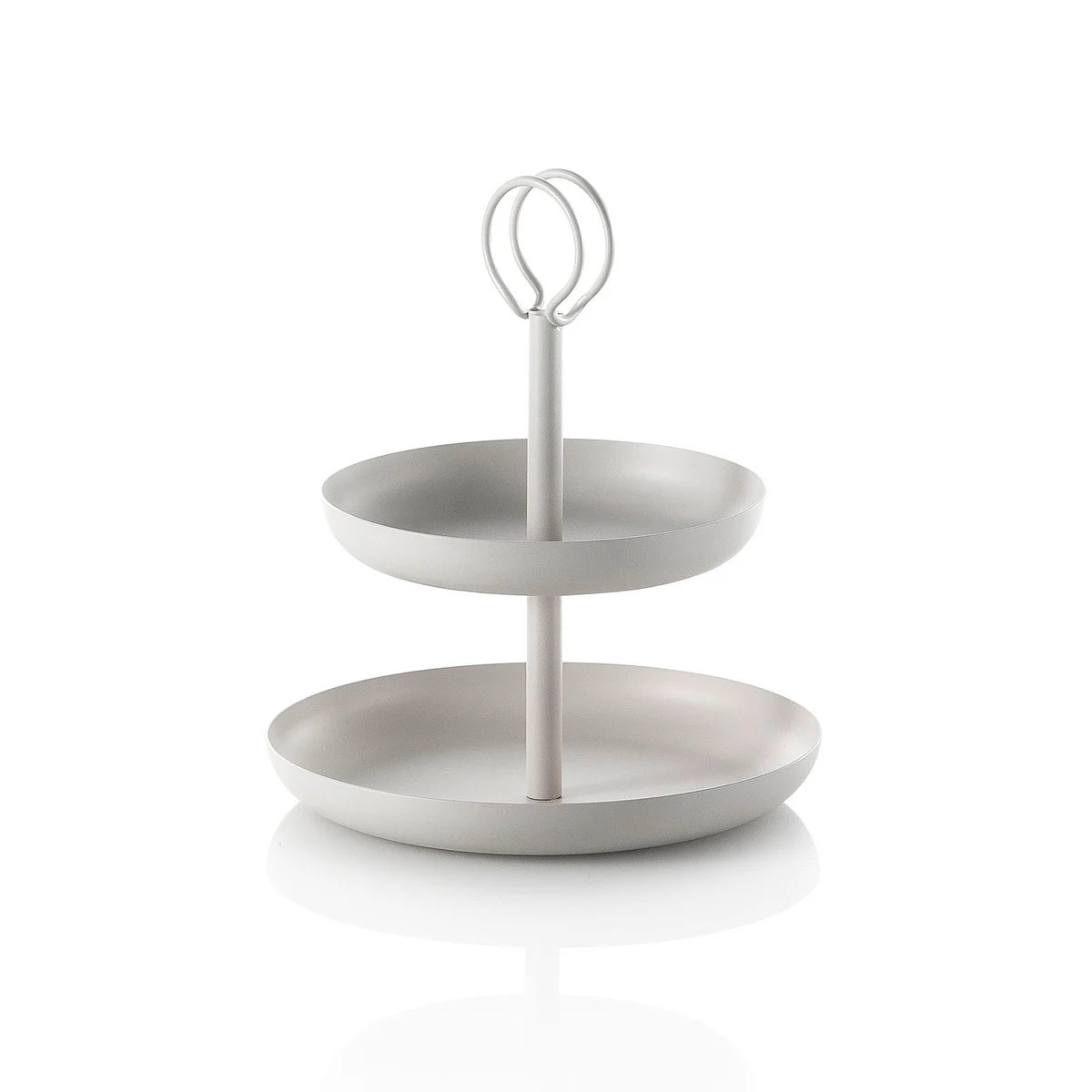 Présentoir à deux niveaux Nik en métal artisanal : l'excellence du design minimaliste