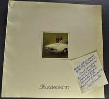 1970 Ford Thunderbird Direct Mail Brochure Card Nice Original 70 T-bird