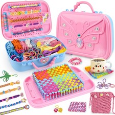 6-in-1 Friendship Bracelet Making Kit,Weaving Loom Kit Toys, 500 Pcs Craft K...