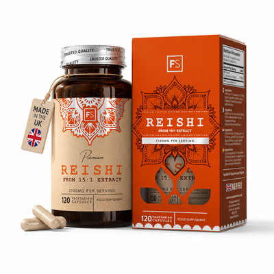 Reishi Pilzextrakt 15:1 | 2100mg pro Portion 120 Kapseln | hohe Stärke