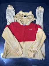 Disney Winnie The Pooh Bear Union Suit Adult Size M Halloween Costume One Piece