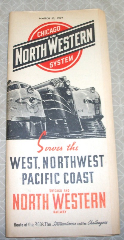 1947 Chicago & North Western Railway Union Pacific Overland Railroad Pacific NW
