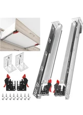 1 Pair Undermount Drawer Slides 9 12 15 18 21 24 Inch Soft Close 80 Lb Load Capa