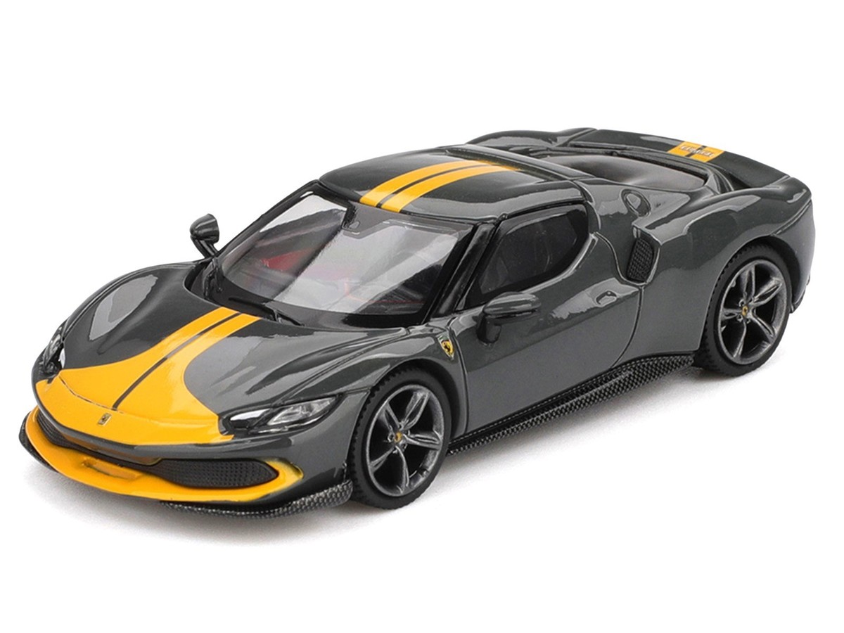 FERRARI 296 GTB ASSETTO FIORANO DARK GRAY 1/64 DIECAST BY BBR