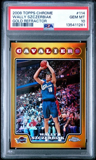 2008 TOPPS CHROME GOLD REFRACTOR #114 WALLY SZCZERBIAK 12/50 PSA 10